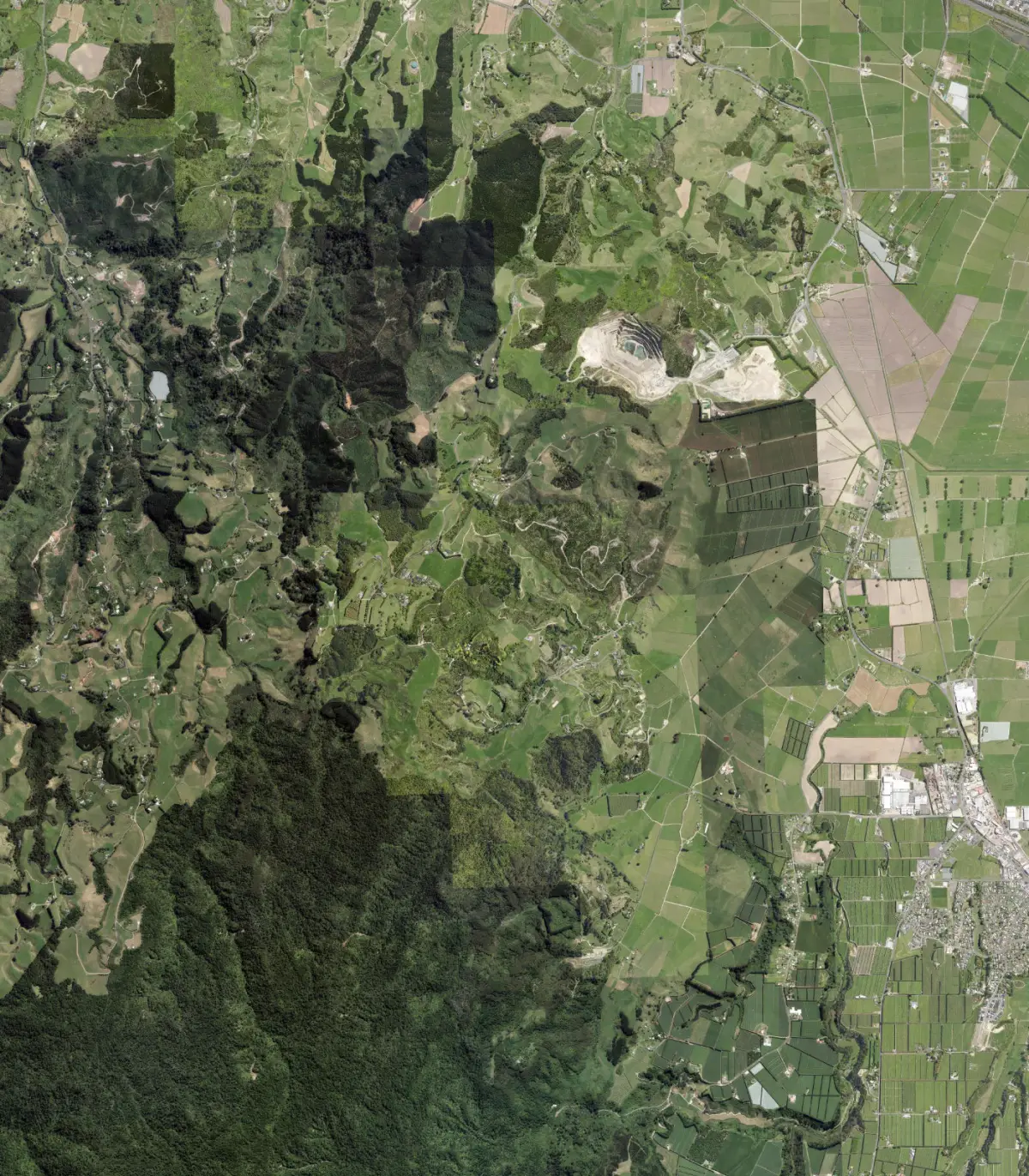 Aerial view of Bay of Plenty farmland